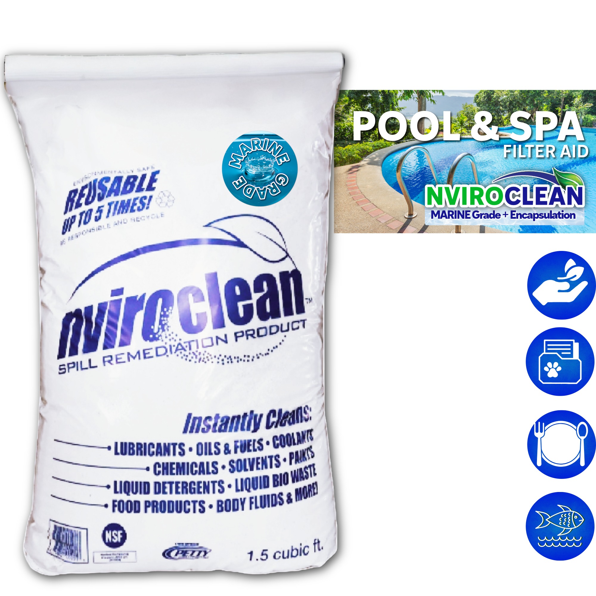 PF1.5: Pool & Spa Filter Aid Powder | 1.5CF